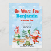 Oh wat een feestelijke uitnodiging voor kerstfeest (Voorkant / Achterkant)