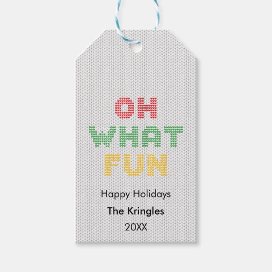 Oh Wat een feestkerst Cadeaulabel (Voorkant)