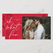 Oh Wat een flun, helder kerstrood Feestdagenkaart (Voorkant / Achterkant)