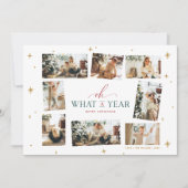 Oh Wat een jaar moderne familie fotocollage Feestdagenkaart (Voorkant)