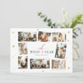 Oh Wat een jaar moderne familie fotocollage Feestdagenkaart (Staand voorkant)