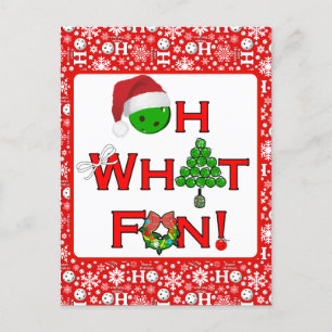 Oh wat een leuk kerst pickleball feest briefkaart