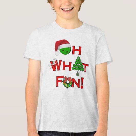 Oh wat een leuk kerst pickleball feest Tri-Blend shirt (Voorkant)