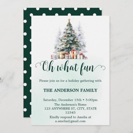 Oh wat een leuk kerstfeest Holly Kaart (Voorkant / Achterkant)