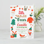 Oh wat een leuk kerstfeestje kaart (Staand voorkant)