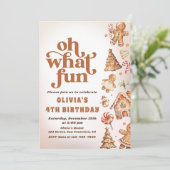 Oh wat een leuk kerstkoekje verjaardagsfeestje kaart (Staand voorkant)