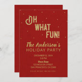 Oh wat een leuk rood goud kerstfeest kaart (Voorkant / Achterkant)
