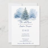 Oh, wat een leuk Sneeuw Evergreen Winter Verjaarda Kaart (Voorkant)