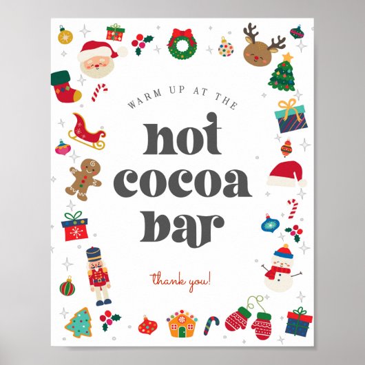 Oh Wat een leuk Winter Kerstmis Hot Cacao Bar Teke Poster (Voorkant)
