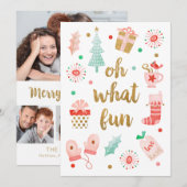 Oh wat een leuke feestdag script foto kaart (Voorkant / Achterkant)