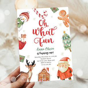 Oh Wat Een Leuke Feestelijke Kerstman Verjaardagsf Kaart
