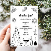 Oh wat een leuke kerst, handgetekende kerst kaart