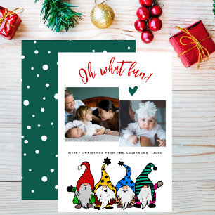 Oh wat een leuke kerst kabouters 2 foto feestdagenkaart
