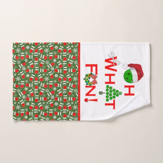 Oh Wat een leuke kerst Pickleball Groen en Wit Handdoek (Handdoek)