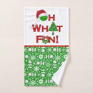 Oh wat een leuke kerst pickleball groen ho ho ho h handdoek