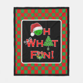 Oh wat een leuke kerst pickleball rood groen chequ fleece deken (Voorkant)