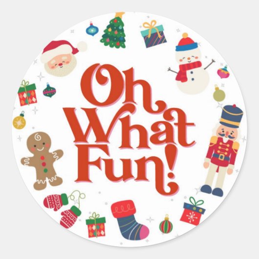 Oh wat een leuke kerstfeestje Sticker (Voorkant)