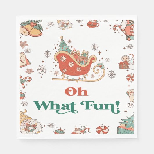 Oh wat een leuke kerstfeestjes servetten (Voorkant)