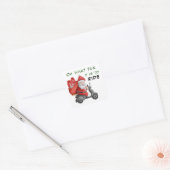 Oh Wat een leuke kerstscooter Vierkante Sticker (Envelop)