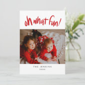 Oh wat een leuke kerstvakantie foto kaart (Staand voorkant)