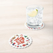 Oh wat een leuke kerstverjaardag kartonnen onderzetters (Insitu)