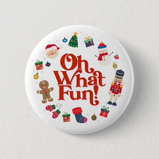 Oh wat een leuke kerstverjaardag ronde button 5,7 cm (Voorkant)