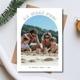 Oh wat een leuke nautische kerst familie boog foto feestdagenkaart