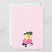 Oh wat een leuke roze auto meisje 1e verjaardagsui kaart (Achterkant)