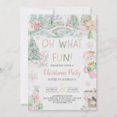 Oh wat een leuke roze kerstfeest uitnodiging (Voorkant)