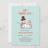 Oh wat een leuke sneeuwpop verjaardag kaart (Voorkant)