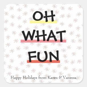 OH WAT FUN Color Block Holiday Sticker