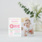 Oh, wat Fun Donut First Birthday Party Foto Briefkaart (Staand voorkant)