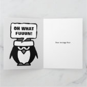 Oh wat Fun pinguin cartoon extra grote kerstmis Kaart (Binnen)