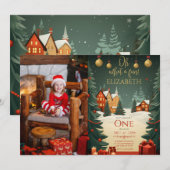 Oh wat leuk 1e verjaardag foto kerst kaart (Voorkant / Achterkant)