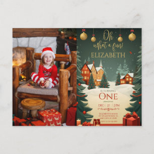 Oh Wat Leuk 1e Verjaardag Foto Kerstmis  Briefkaart