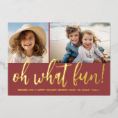 Oh Wat Leuk - Boho Kleuren - Foto - Botanisch Folie Feestdagenkaart (Voorkant)