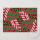 Oh Wat Leuk - Boho Kleuren - Foto - Botanisch Folie Feestdagenkaart (Achterkant)