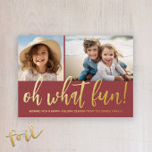 Oh Wat Leuk - Boho Kleuren - Foto - Botanisch Folie Feestdagenkaart