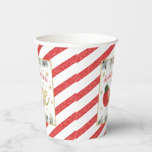 Oh, wat leuk dat het één is - Kerstmis -  Papieren Bekers (Rechts)