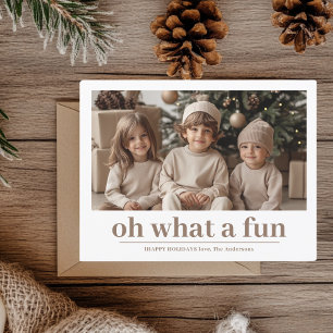 Oh wat leuk! Gepersonaliseerde Happy Holiday Foto Briefkaart