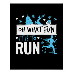 Oh wat leuk is het om Christmas Runner Running uit Perfect Poster