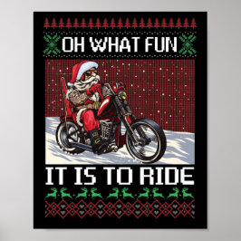 Oh, wat leuk is het om de kerstmotor te rijden poster