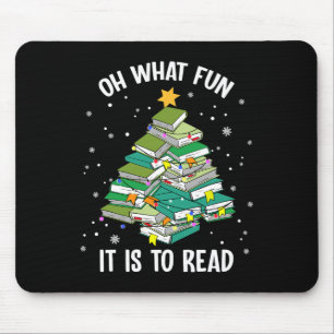Oh wat leuk is het om kerstboom boek liefde te lez muismat