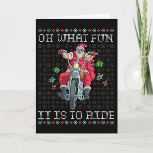 Oh wat leuk is het om te rijden motorfiets kerstca kaart (Voorkant)