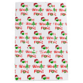 Oh wat leuk kerst pickleball rood groen en wit medium cadeauzakje (Voorkant)