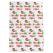 Oh wat leuk kerst pickleball rood groen en wit medium cadeauzakje (Achterkant)