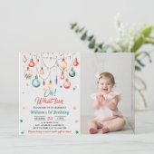 Oh wat leuk! Kerstbal Ornament Verjaardagsfoto Kaart (Staand voorkant)