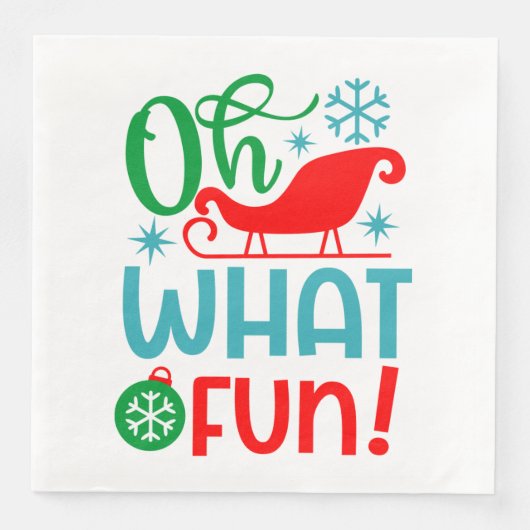 Oh wat leuk kerstfeest is servet (Voorkant)