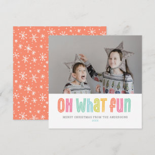 Oh, wat leuk, kleurrijk, eenmalig fotokerstfeest feestdagenkaart