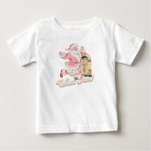 Oh wat leuk, Meisje 1e verjaardag Roze Retro Santa